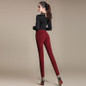 Female Oversized Trousers for work office Autumn Winter plus size velvet Trousers warm Elastic Pencil Pants Elastic Waist Pants