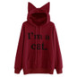 Feitong Womens Hoodie Sweatshirt Autumn Lovely Causal Long Sleeve Letter Printed Cat Ears Hooded Tops Pullovers sudadera mujer