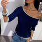 2017 New Spring Sexy Women Long Sleeve Loose Casual Off Shoulder Tees T shirt Tops Multicolor Womens Plus Size T-shirt