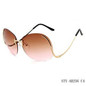 LongKeeper Sunglasses Cramilo Vintage Metal Retro Women Rimless Oversize Sunglasses Tint Lens Brand Designer UV400 AB256