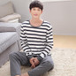 Casual Cotton Striped Pajamas Set for Men Autumn Winter Long Sleeve Pyjama O-neck Sleepwear Lounge Casual Homewear Home Clothing