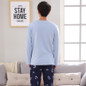 Casual Cotton Long Sleeve Cartoon panda Sleepwear Pajama Set For Men Lounge Homewear Pyjama Nightwear Home Clothes Autumn Winter