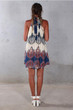 2017 Vintage Summer Dress Women Boho Short Dress Printed Halter Neck Sleeveless Beach Party Mini Dresses Beige Vestidos De Festa