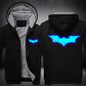 2017 USA SIZE Unisex Super Hero Batman Hoodies Coat Winter Fleece Thicken Luminous Sweatshirts Jacket Men Hoodies