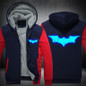 2017 USA SIZE Unisex Super Hero Batman Hoodies Coat Winter Fleece Thicken Luminous Sweatshirts Jacket Men Hoodies
