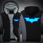 2017 USA SIZE Unisex Super Hero Batman Hoodies Coat Winter Fleece Thicken Luminous Sweatshirts Jacket Men Hoodies