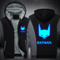 2017 USA SIZE Unisex Super Hero Batman Hoodies Coat Winter Fleece Thicken Luminous Sweatshirts Jacket Men Hoodies