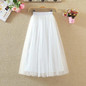 2017 Summer vintage skirts womens Elastic High Waist tulle mesh Skirt long Pleated tutu skirt women Saias midi faldas jupe