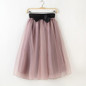 2017 Summer vintage skirts womens Elastic High Waist tulle mesh Skirt long Pleated tutu skirt women Saias midi faldas jupe