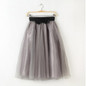 2017 Summer vintage skirts womens Elastic High Waist tulle mesh Skirt long Pleated tutu skirt women Saias midi faldas jupe