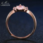 LAMOON Adjustable wedding Ring Animal Clam Pink Natural Gemstone Rose Quartz 925 Sterling Silver Fine Jewelry For Women LMRI027