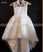 Ivory White Lace Flower Girls Dresses 2017 A Line Beading Floor Length Girls First Communion Dress Princess Dress F357