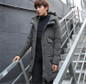 AYUNSUE Men's Winter Coat Warm Grey Duck Down Jacket Middle Long Hooded Men Parka Padded Mens Jackets Casacos Masculino WXF376