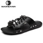 Cowhide Summer Men Beach Sandals Adjustable Lace-up Slippers Male Shoes Mens Slippers Genuine Leather