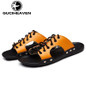 Cowhide Summer Men Beach Sandals Adjustable Lace-up Slippers Male Shoes Mens Slippers Genuine Leather