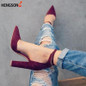 2017 High Heels Women's Sandals Summer Autumn Flock Shoes Woman Ladies Pumps Sexy Thin Air Heels Footwear Women Shoes Lace Up