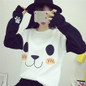 2017 Harajuku Kawaii Panda Printed Women Hoodies Sweatshirt Pullover Fleece Cute Loose Cartoon Tracksuit Female Hit Color M-XL