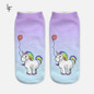 2017 Harajuku 3D Print Unicorn Socks Women Kawaii Ankle Licorne Chaussette Femme Calcetines Mujer Cute Emoji Art Socks ws66