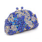 Metal Clutch Bag Grape Vine blue Crystal Evening Bags Hollow Out Rhinestones Handbags Wedding Clutches Purse Women Purses 88173C