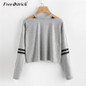 Free Ostrich Sweatshirt Hoodies Long Sleeve Solid Sudadera Mujer Jumper Women Clothing Sweatshirt Tumblr Pullover Crop Top No9