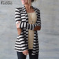 New Autumn Winter Outwear 2017 Women Casual Knitted Striped Coat Cardigan Jacket Fashion Chaquetas Mujer Outerwear Plus Size