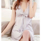 New Arriving Lingerie Women Silk Lace Robe Dress Babydoll Nightdress Nightgown Sleepwear