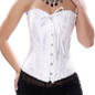 S-6XL Sexy White Satin Bone Lace Up Steampunk Corset Sexy Bustier Women Corselet Corset and Bustier Corset Overbust Slim Corset