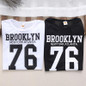 2017 New Fashion Crop Top T-shirt Women BROOKLYN 76 Printed Printing T Shirt Women Cropped Tops Tee Shirt Femme Woman Clothing