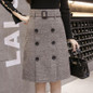 Fashion Autumn Winter A-line Skirt 2017 Plus Size High Waist Saias Femininas Casual Women Midi Skirts Female Woolen Plaid Skirts
