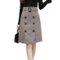 Fashion Autumn Winter A-line Skirt 2017 Plus Size High Waist Saias Femininas Casual Women Midi Skirts Female Woolen Plaid Skirts
