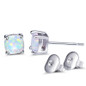Fashion 6MM Opal Silver Stud Earrings Charm Jewelry