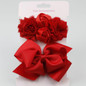 2017 Rose Lace hair band elastic double hair Bow flower Headband cute girls headwear children hair accessories 2pcs/set
