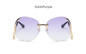 2017 Rimless Gradient Fashion Sunglasses Women Oversized Clear Lens Optics Metal Frame UV400 Vintage Sun Glasses Retro Eyewear