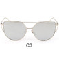 Cat eye Women Sunglasses 2017 New Brand Design Mirror Flat Rose Gold Vintage Cateye Fashion sun glasses lady Eyewear UV400