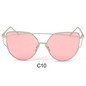 Cat eye Women Sunglasses 2017 New Brand Design Mirror Flat Rose Gold Vintage Cateye Fashion sun glasses lady Eyewear UV400