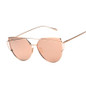 Cat eye Women Sunglasses 2017 New Brand Design Mirror Flat Rose Gold Vintage Cateye Fashion sun glasses lady Eyewear UV400