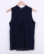 Casual Tank Shirt Chiffon Blouse Solid Navy Blue Fashion Women Summer Vest Top Sleeveless Shirt Blouse