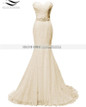 Solovedress Elegant Beaded Sweetheart Champagne Mermaid Lace Evening Dress 2017 Formal Gown With Sash vestido de festa longo W01