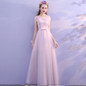 SJZL70#The new bridesmaid dresses spring and summer 2017 short and long lace up cheap wholesale bride wedding party dress pink