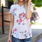 2017 Fashion Female Blouse Shirt Women Short Sleeve Flower Printed Blouse Casual Tops cool blouse women tops blusas blusa de fri