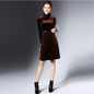 SORCHIDF Women New Sexy Velvet Mandarin Collar Vintage Elegant Dress Pleated Dress Party Dress