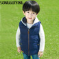 SONGGUIYING A33 Kids Children Thickened Thermal boys Vest Hooded Boy Baby Vest Fashion Zipper Hoody Vest Children's Boys Vests
