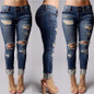 2016 new Women Denim Skinny Pants High Waist Boyfriend Ripped Jeans Elastic Slim Pencil Trousers