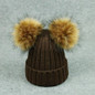 2017 winter hats children caps cute girls boys knitted wool cotton hat two pom poms baby kids beanies warm quality women hats