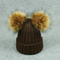 2017 winter hats children caps cute girls boys knitted wool cotton hat two pom poms baby kids beanies warm quality women hats