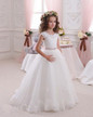 2017 Hot Flower Girl Dresses for Weddings Lovely Lace Bow Girls Pageant Dresses First Communion Dresses for Little Girls F21