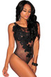 2017 Hot Bodysuit Women Jumpsuit Sexy Rompers Floral Embroidered Sheer Mesh Overalls for Women Bodysuit Sexy Playsuit