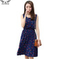 2017 high quality summer Women's dress Women Teenagers vestidos Cherry Print Sleeveless Ladies Plus size cotton beach Dresses