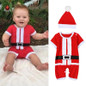 2016 New baby romper newborn boys girls Christmas Santa Claus bebe fleece lining romper + hat suit infant New Year clothes