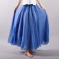 2016 Fashion Brand Women Linen Cotton Long Skirts Elastic Waist Pleated Maxi Skirts Beach Boho Vintage Summer Skirts Faldas Saia